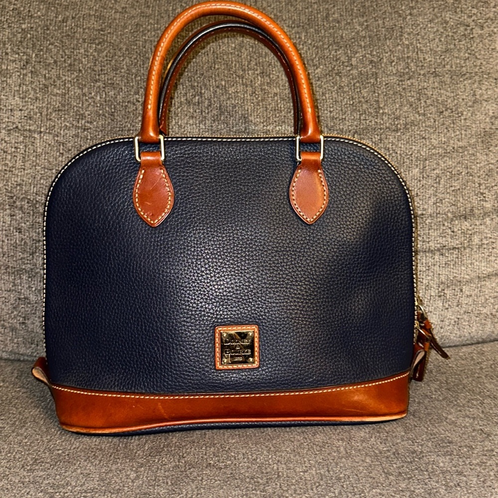 Navy blue Dooney Zip zip bag